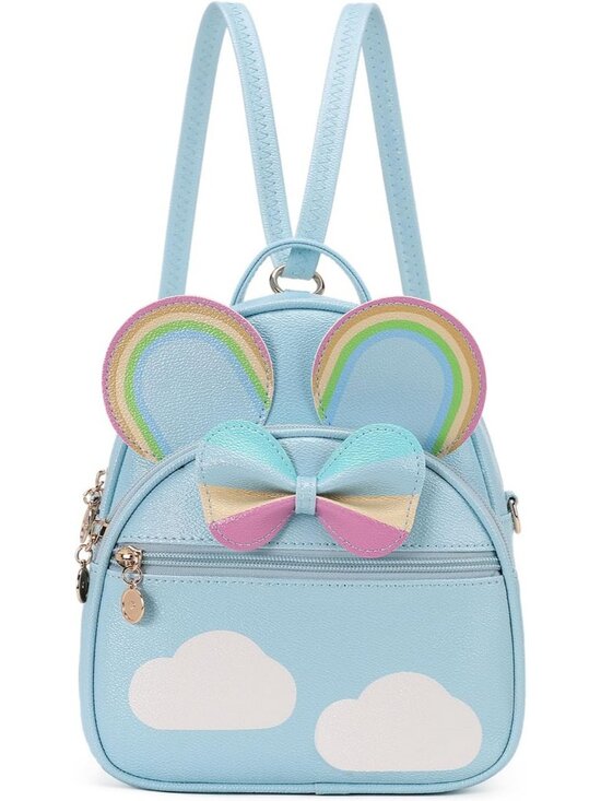 Handbags - Women Girls Rainbow Mini Backpack Cute Bowknot Convertible Shoulder Bag